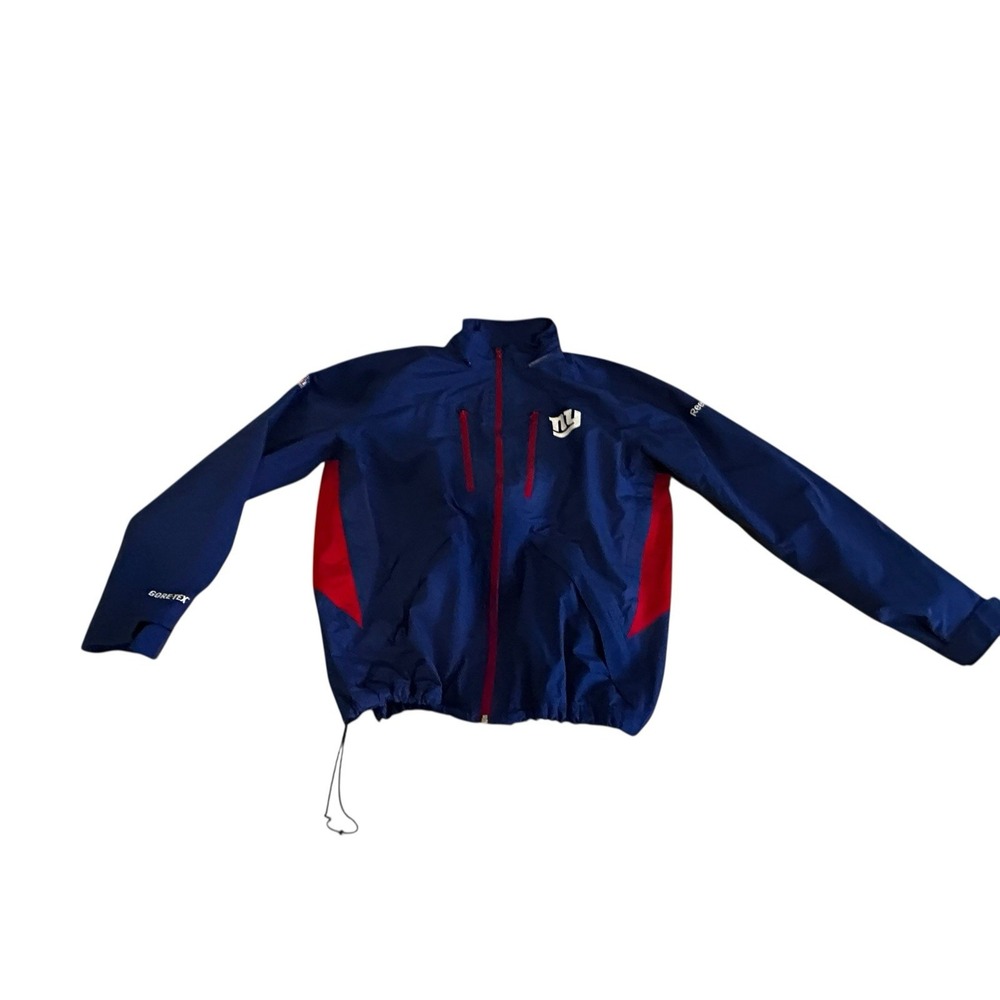 New York Giants Goretex Reebok Windbreaker SZ L Jacket Blue